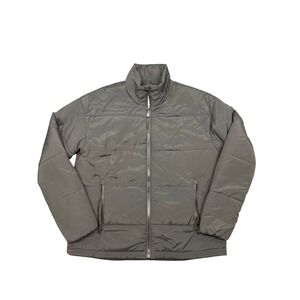 Sage Collective Mens Black Quilted Puffer Jacket Full Zip Stand Collar DUP4305 S